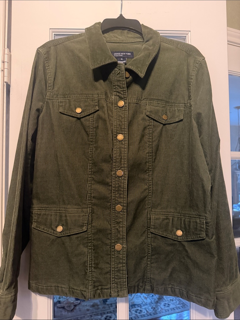 Jones New York Olive Utility Corduroy Jacket